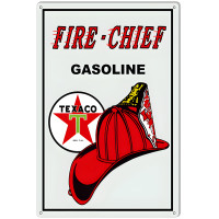Fire Chief Texaco Gasoline Metal Sign - 12" x 18"