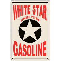 White Star High Test Gasoline Metal Sign - 12" x 18"