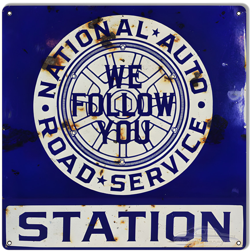 National Auto Road Service Gas Station Metal Sign - 12" x 12" National Auto Road Service Gas Station Metal Sign - 12" x 12"