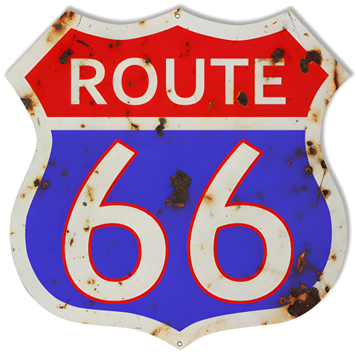 Route 66 Gas Station Metal Sign - 15" x 15"