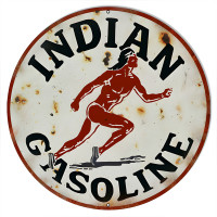Indian Gasoline Motor Oil Metal Sign - 24" Round