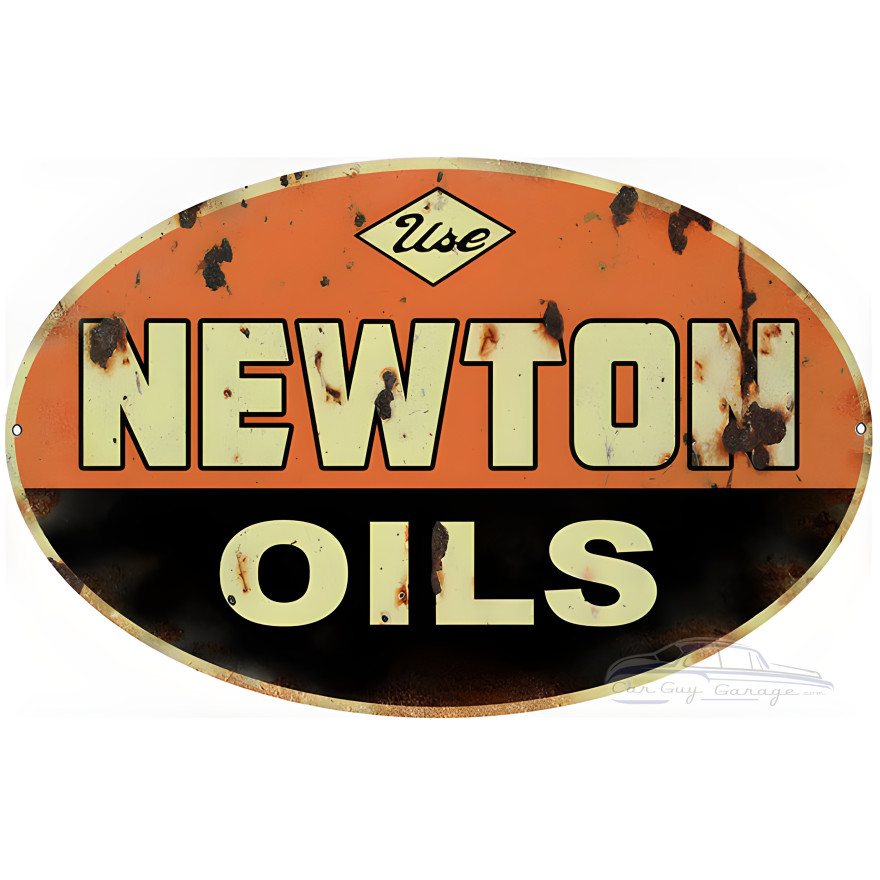 Newton Oils Motor Oil Metal Sign - 9" x 14" Newton Oils Motor Oil Metal Sign - 9" x 14"
