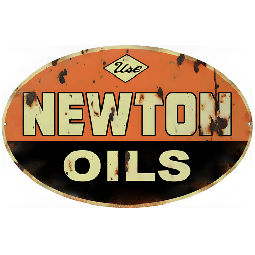 Newton Oils Motor Oil Metal Sign - 11" x 18"