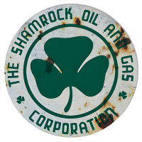 Shamrock Corporation Oil And Gas Metal Sign - 24" Round