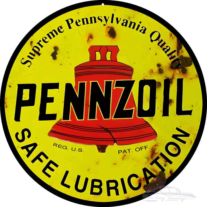Pennzoil Gas Station Metal Sign - 14" Round Pennzoil Gas Station Metal Sign - 14" Round