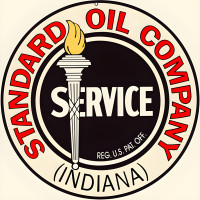 Indiana Standard Oil Metal Sign - 30" Round