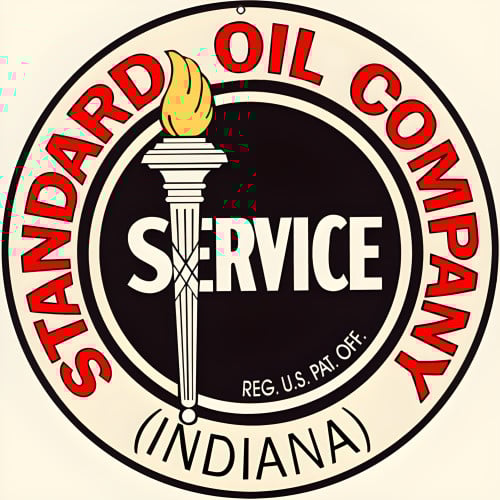 Indiana Standard Oil Metal Sign - 30" Round