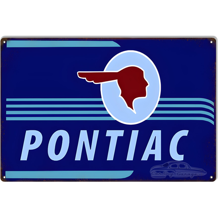 Blue Pontiac Gas Station Metal Sign - 16" x 24" Blue Pontiac Gas Station Metal Sign - 16" x 24"