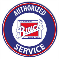 Large Buick Valve In Head Service Gas Station Metal Sign - 18" Round