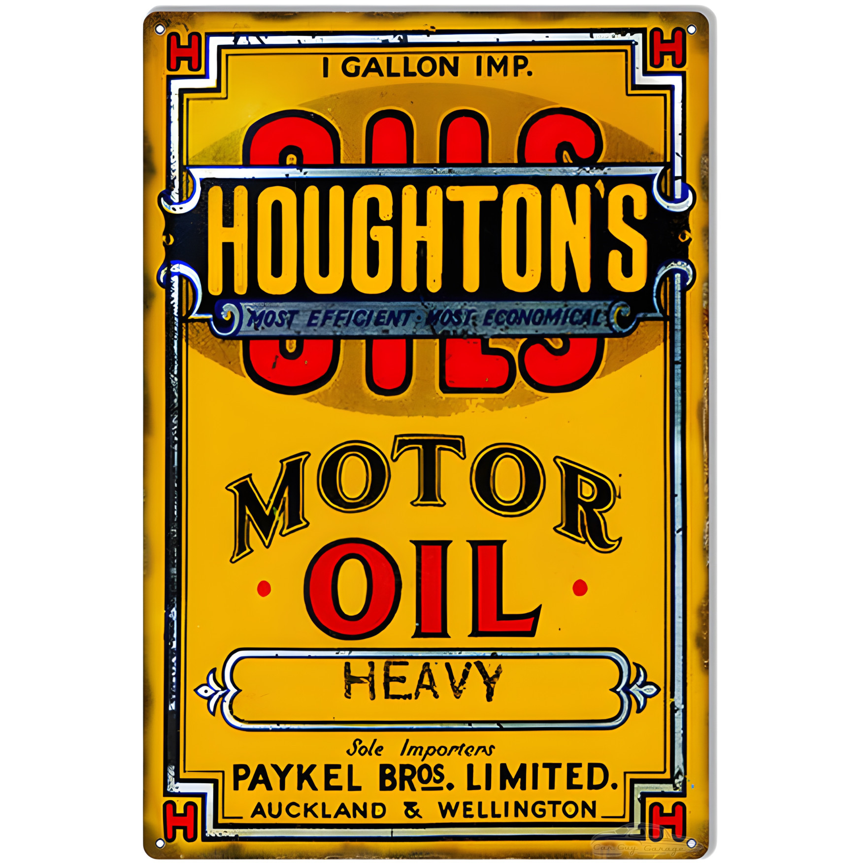 Houghton's Heavy Motor Oil Metal Sign 12" x 18"