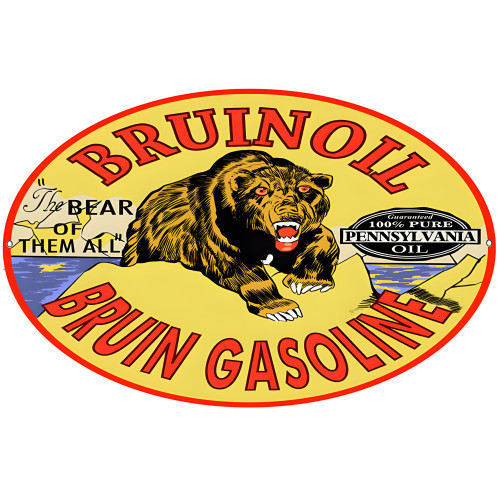 Bruin Oil & Gasoline Motor Oil Metal Sign - 9" x 14"