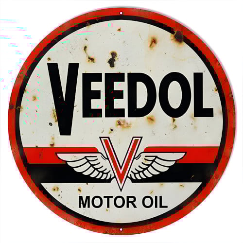 Veedol Motor Oil Metal Sign - 24" Round