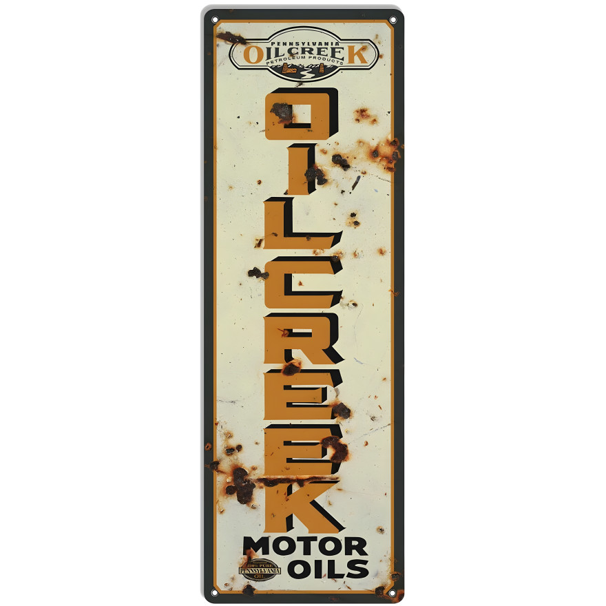 Oilcreek Motor Oils Metal Sign - 6" x 18" Oilcreek Motor Oils Metal Sign - 6" x 18"
