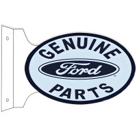Genuine Ford Parts Double Sided Flange Metal Sign - 12" x 18"