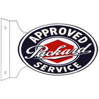 Approved Packard Service Flange Oval Metal Sign - 12" x 18"
