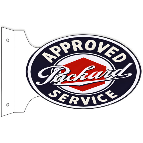 Approved Packard Service Flange Oval Metal Sign - 12" x 18"