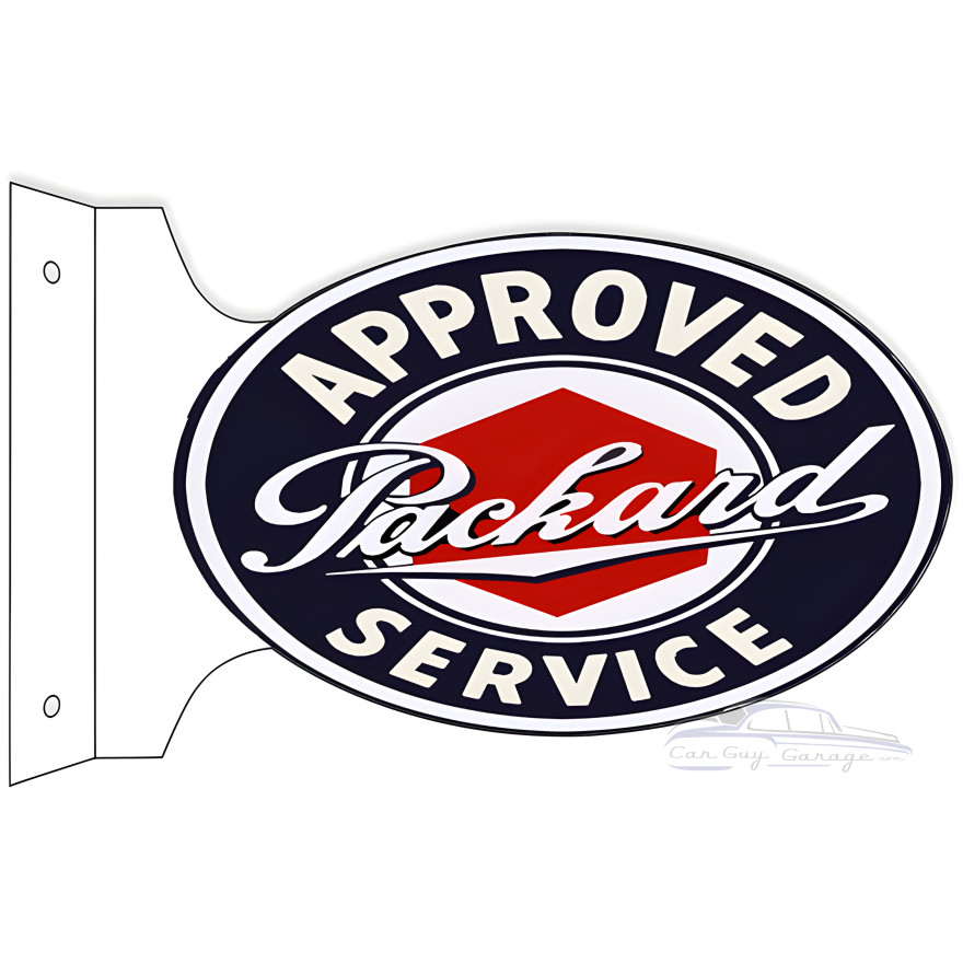 Approved Packard Service Flange Oval Metal Sign - 12" x 18"