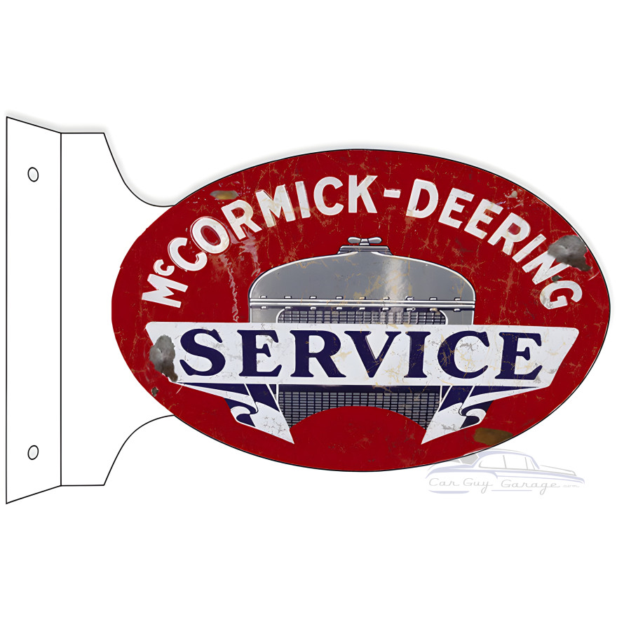 McCormick Deering Service Flange Oval Metal Sign - 12" x 18" McCormick Deering Service Flange Oval Metal Sign - 12" x 18"