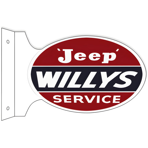 Jeep Willys Service Flange Metal Sign - 12" x 18"