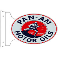 Pan-Am Motor Oil Double Sided Flange Metal Sign - 12" x 18"