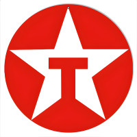Red Texaco Motor Oil Metal Sign - 14" Round
