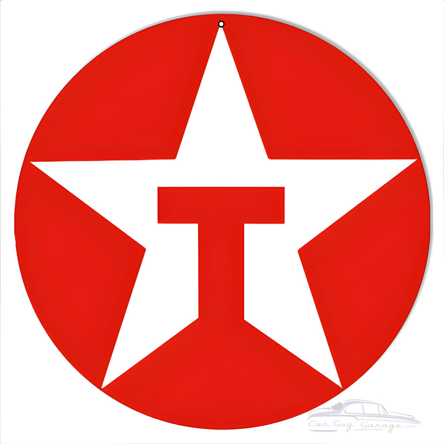 Red Texaco Motor Oil Metal Sign - 14" Round Red Texaco Motor Oil Metal Sign - 14" Round