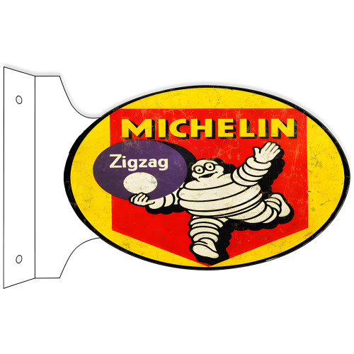 Michelin Double Sided Flange Metal Sign - 12" x 18"
