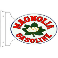 Magnolia Gasoline Double Sided Flange Metal Sign - 12" x 18"