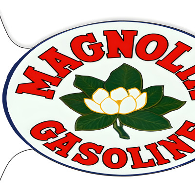 Magnolia Gasoline Double Sided Flange Metal Sign - 12