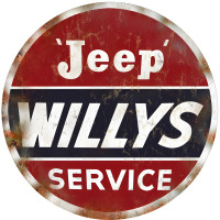 Willys Jeep Service Metal Sign - 24" Round