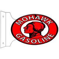 Mohawk Gasoline Flange Metal Sign - 12" x 18"
