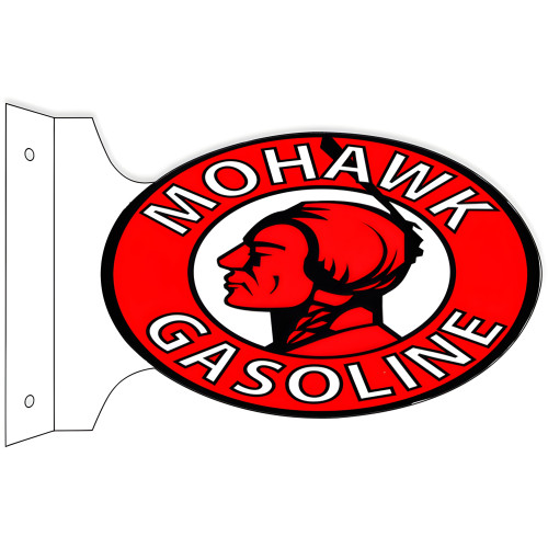 Mohawk Gasoline Flange Metal Sign - 12" x 18"