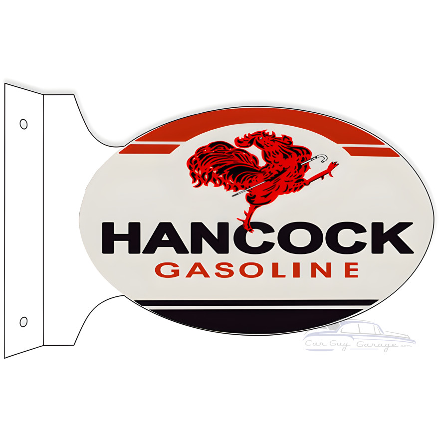 Hancock Gasoline Double Sided Flange Metal Sign - 12" x 18" Hancock Gasoline Double Sided Flange Metal Sign - 12" x 18"