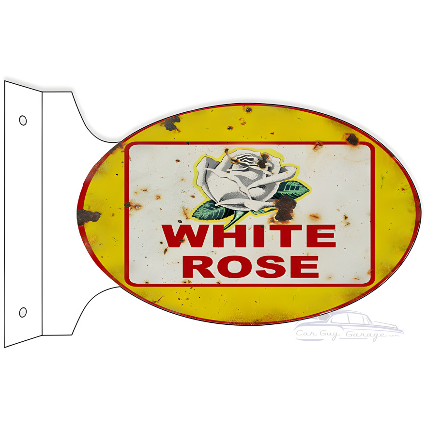 White Rose Dealer Double Sided Flange Metal Sign - 12" x 18" White Rose Dealer Double Sided Flange Metal Sign - 12" x 18"