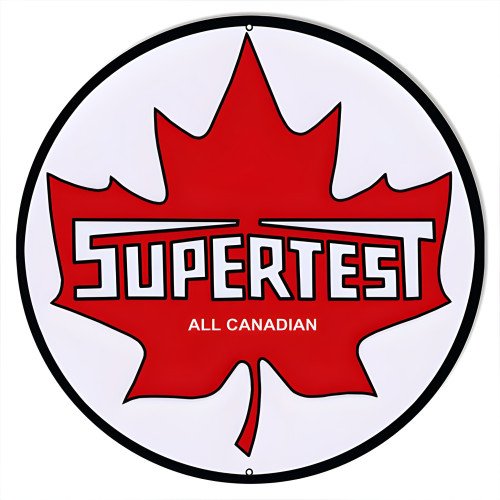 Supertest Canadian Motor Oil Metal Sign - 24" Round