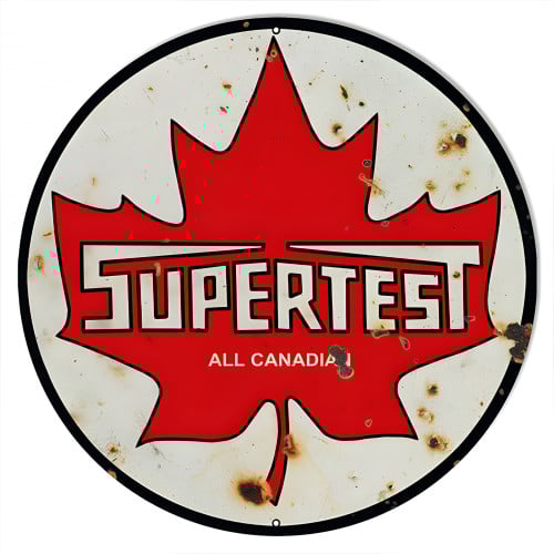 Supertest Canadian Motor Oil Metal Sign - 24" Round