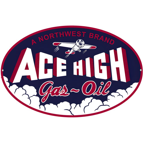 Northwest Ace High Gas Motor Oil Metal Sign - 11" x 18"