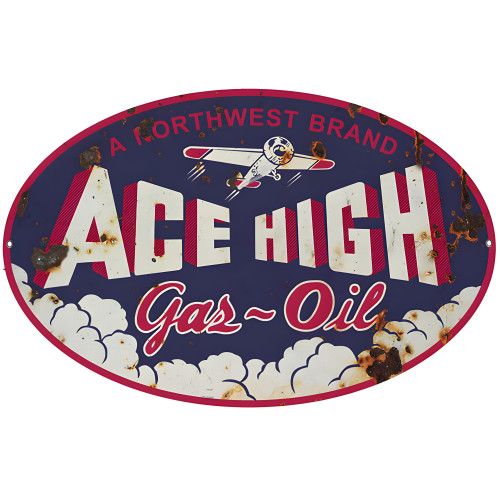 Northwest Ace High Gas Motor Oil Metal Sign - 11" x 18"