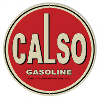 Calso Gasoline Motor Oil Metal Sign - 24" Round