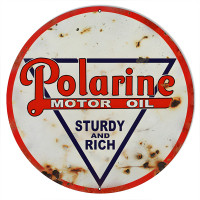 Polarine Sturdy And Rich Motor Oil Metal Sign - 24" Round