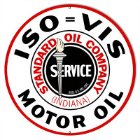 Extra Large ISO VIS Standard Motor Oil Metal Sign - 24" Round