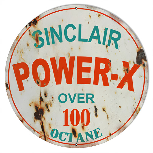 Sinclair Power-X Motor Oil Metal Sign - 18" Round