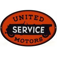 United Service Motors Gas Station Metal Sign - 9" x 14"