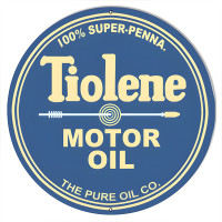 Tiolene 100% Super-Penna Motor Oil Metal Sign - 18" Round