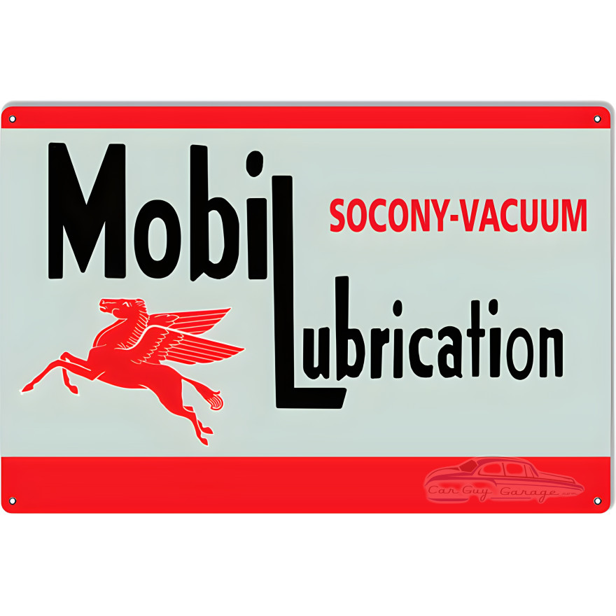 Mobil Lubrication Socony Vacuum Motor Oil Metal Sign - 12" x 18" Mobil Lubrication Socony Vacuum Motor Oil Metal Sign - 12" x 18"