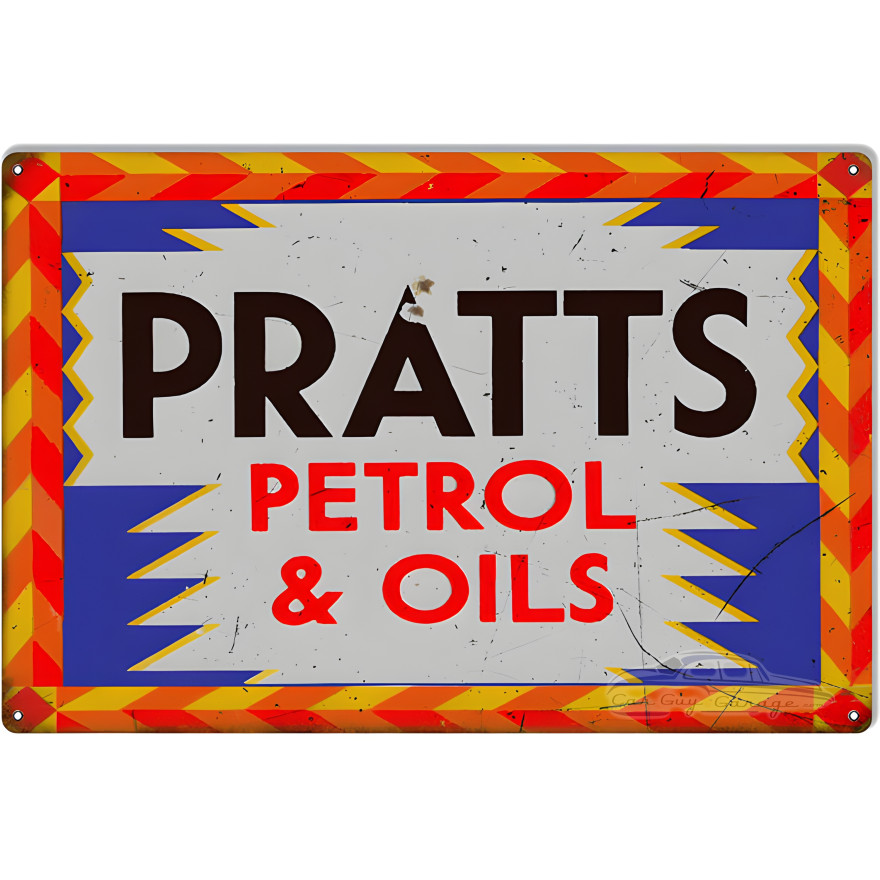 Pratts Petrol & Oils Metal Sign - 12" x 18" Pratts Petrol & Oils Metal Sign - 12" x 18"
