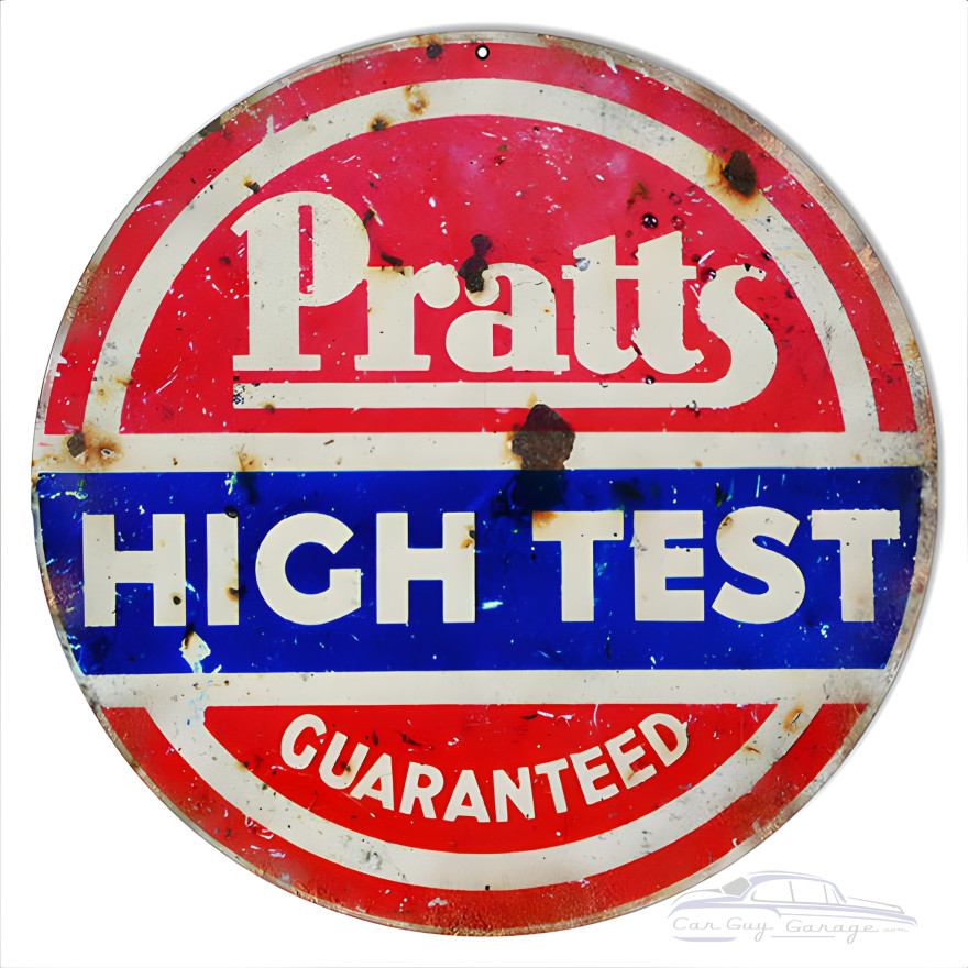 Pratts High Test Motor Oil Metal Sign - 18" Round Pratts High Test Motor Oil Metal Sign - 18" Round