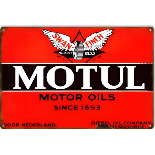 Swan Finch Motul 1853 Motor Oil Metal Sign - 12" x 18"