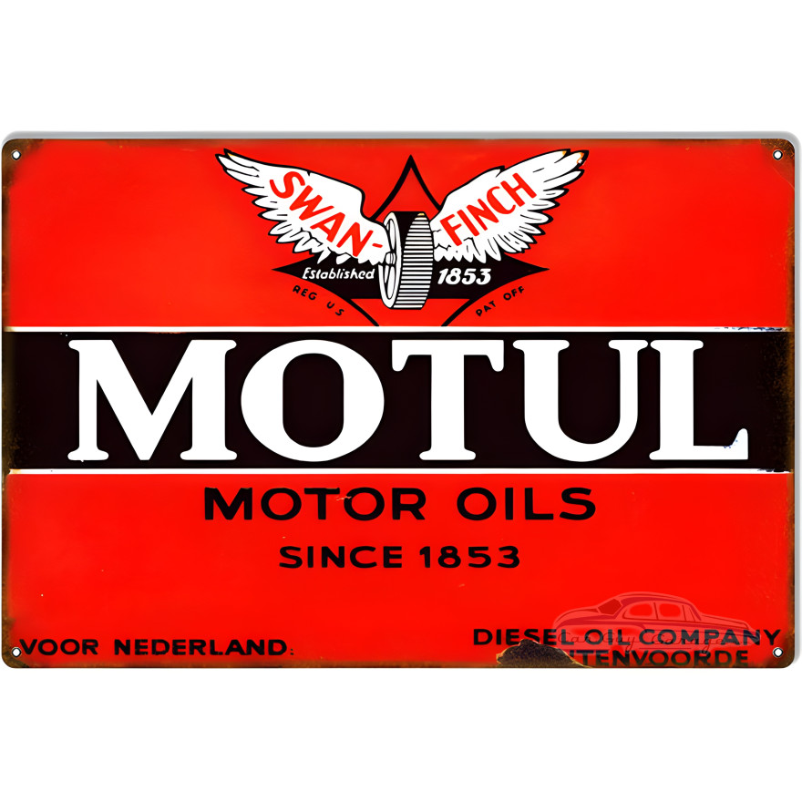 Swan Finch Motul 1853 Motor Oil Metal Sign - 12" x 18" Swan Finch Motul 1853 Motor Oil Metal Sign - 12" x 18"