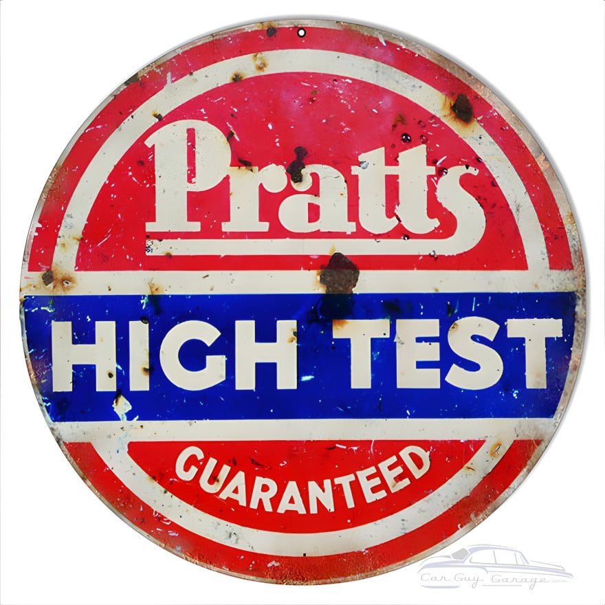 Pratts High Test Motor Oil Metal Sign - 24" Round Pratts High Test Motor Oil Metal Sign - 24" Round